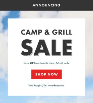 camp and grill sale ad